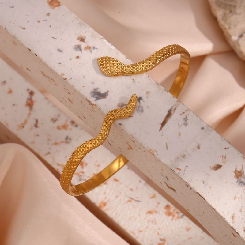 Adjustable Snake Gold Bangle