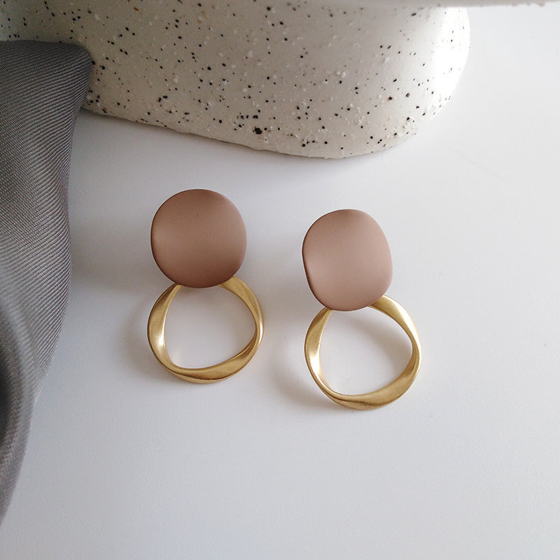 Disc Twisted Circle Hoop Earrings