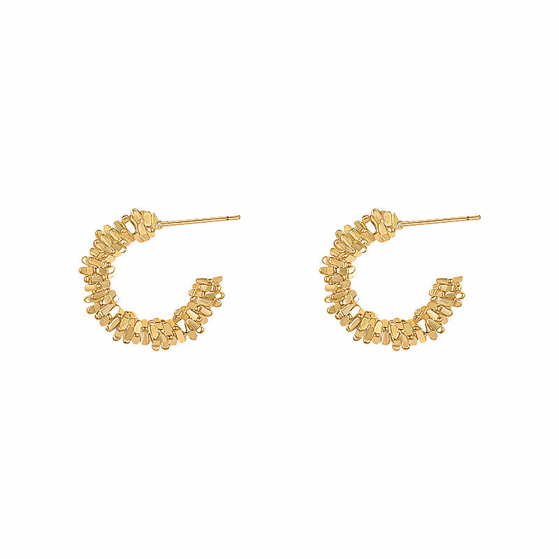 C-shaped Semicircular Earrings